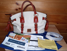 Borsa a tracolla Bristol Dooney & Bourke XL fiorentina in pelle bianca con ciottoli