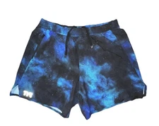 TYR Shorts Adult Large 5" Inseam Black Galaxy Workout Running Active Mens