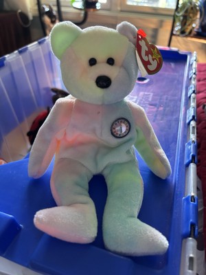 1999 B.b Birthday Bear Rainbow B-day Ty Beanie Baby Retired MWMT 10th Gen