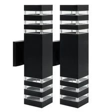 2pcs Modern Exterior LED Wall Light Sconce Outdoor Lights Porch Up Down Fixtures