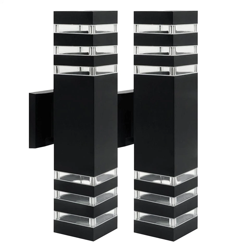 CATINBOW 2pcs Modern Exterior LED Wall Light Sconce Outdoor Lights Porch Up Down Fixtures