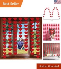 72 Red Hearts Felt Garland - NO DIY - Valentines Red Heart Hanging String Gar...