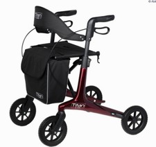 Able2 Titan Lightweight Carbon 4 Wheeled Rollator Walking Frame  Metallic Red