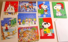 16 Peanuts Christmas Cards  Envelopes 2 Each Of 8 Designs 5" x 7"