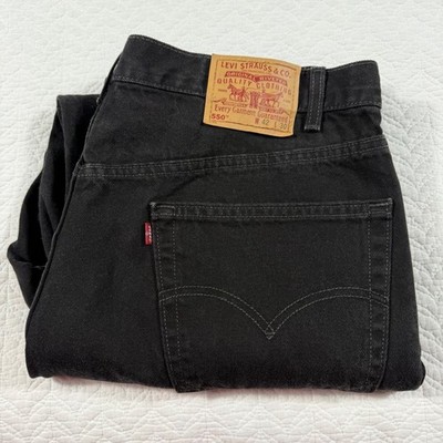 Vtg 90s Levis 550 Men Black Relaxed Fit Jeans 42x30 (Fit 40x30) USA Made Red Tab