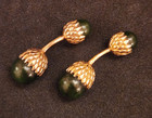 14K  ACORN CUFFLINKS Jade — photo 1