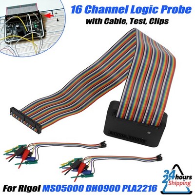 For Rigol MSO5000 PLA2216 16 Channel Logic Probe with Cable, Test, Clips DHO900
