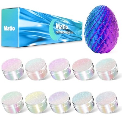 Matio Chameleon Mica Powder, 10 * 5g White Chrome Powder, Pearlescent Effect ...