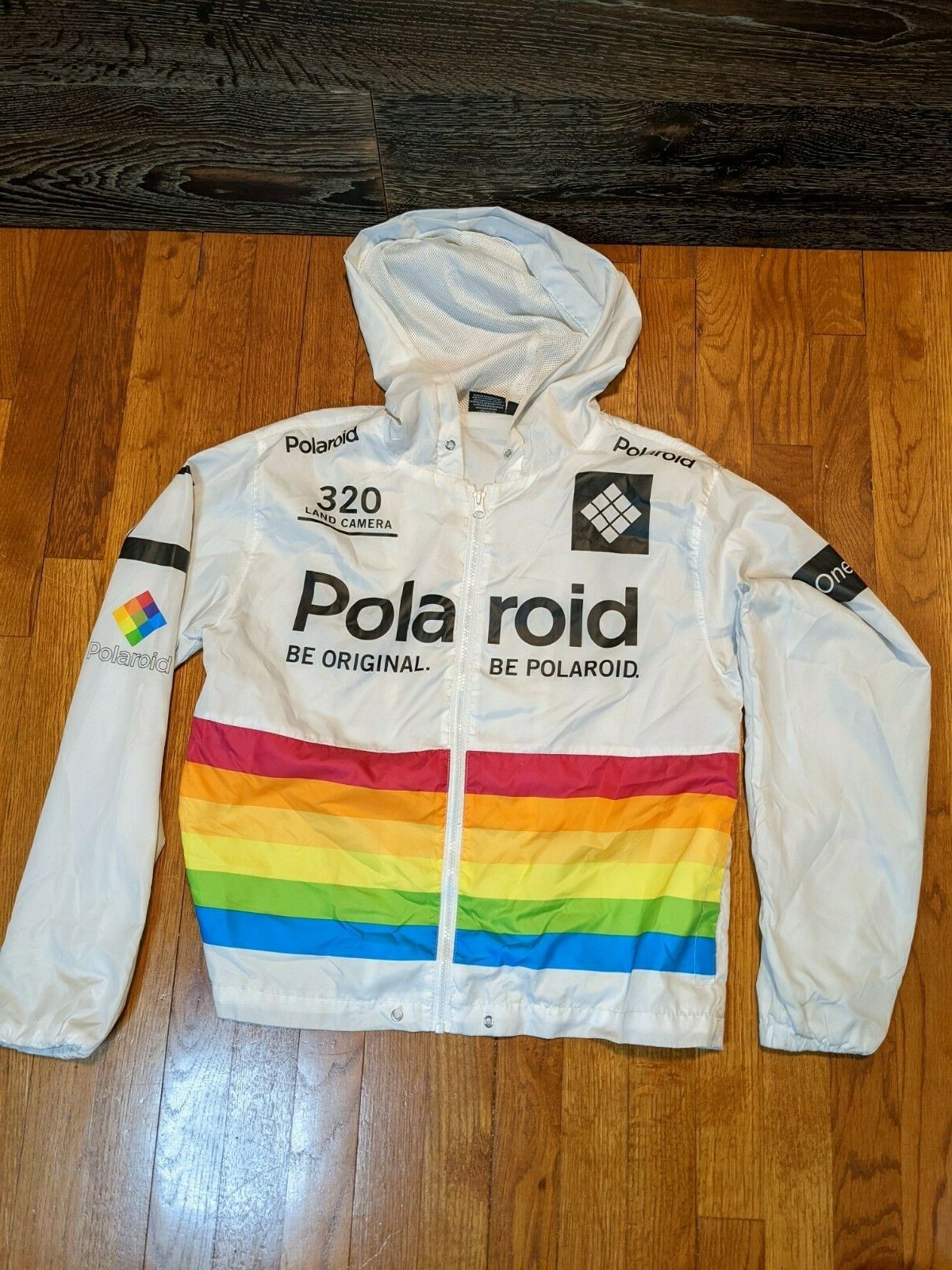 Polaroid Medium White Windbreak Zip Up 