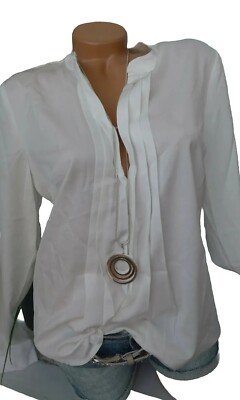 Heine Bluse Travel Couture Tunika Shirt Gr. 34 bis 42 Oberteil (021) Ecru Ton