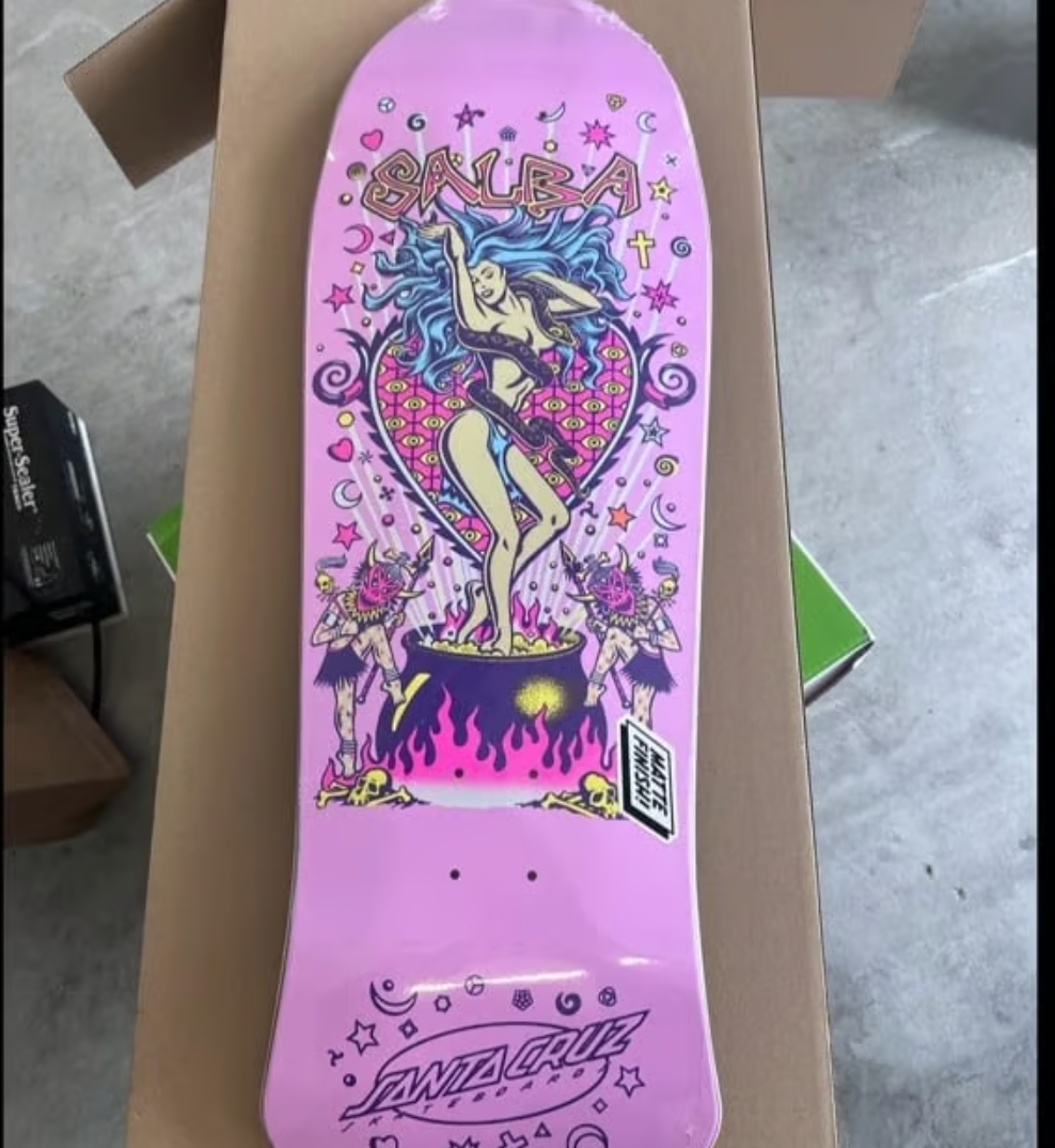 SALBA Santa Cruz Witch Doctor Reissue Skateboard SKATE Deck Light