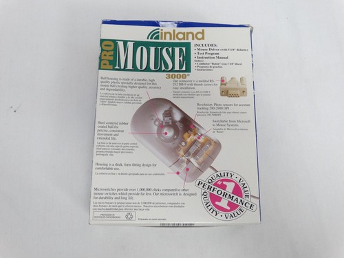 Vintage Inland Pro Mouse 3000 3 Button Serial Mouse W/ Driver Disk In Open Box - Picture 11 of 11