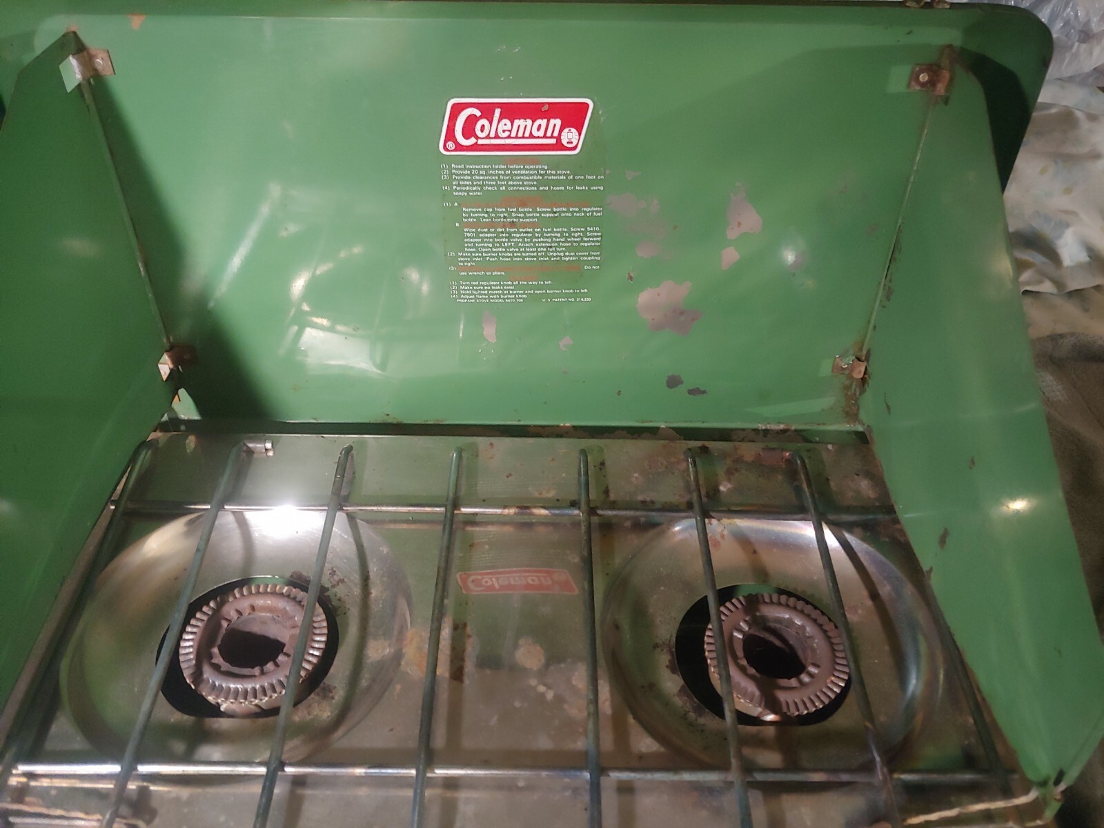 Vintage Coleman Deluxe Propane Camp Stove 2 Burners Untested eBay
