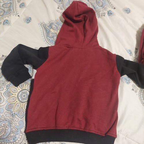 Lee Toddler Boy's 3-PC SET T-shirt, Hoodie and Pants - Maroon/black 2T/24 mths - Picture 3 of 9