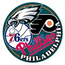 Philadelphia Sports Eagles 76ers Flyers Phillies Vinyl Die Cut Sticker Decal