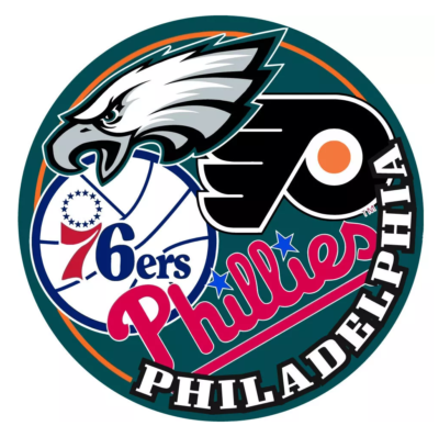 #ad Philadelphia Sports Eagles 76ers Flyers Phillies Vinyl Die Cut Sticker Decal $2.69