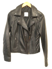 Each X Other Paris Black Genuine Leather Full Zip Biker Jacket Women's Size L