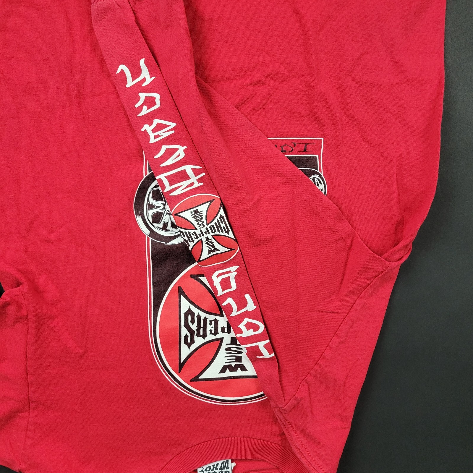 VTG Jesse Who West Coast Choppers Long Sleeve Shirt Y2K Red Womens Sz L 14/16 image 3