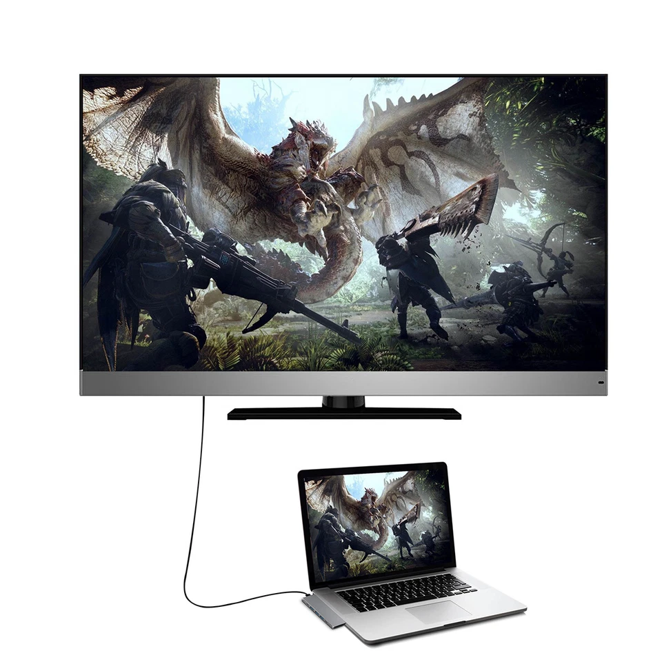 USB C to HDMI MacBook Pro 13",15" MacBook Air 4k 1080p Video USB 3.0 Power Port - Image 3 of 4