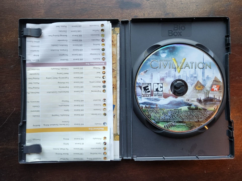 Sid Meier's Civilization V PC Windows Complete Box Chart Poster CIV 5 mier - Image 3 of 4