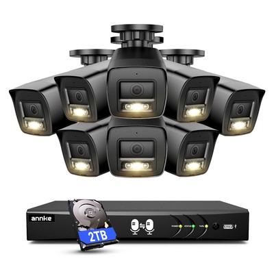 ANNKE 8CH 3K Lite DVR 2TB 1080P Two Way Audio Security Camera System Color Night
