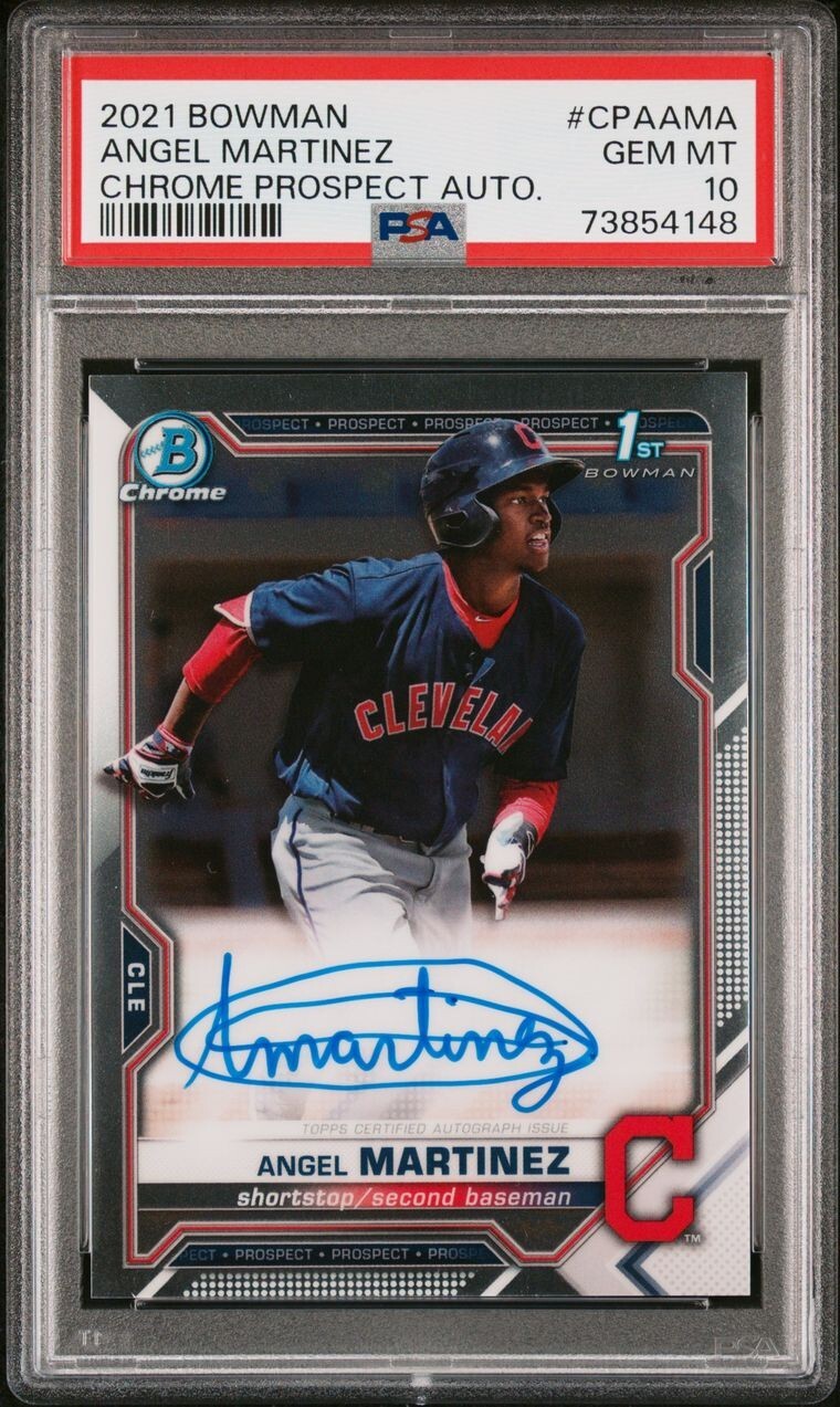 PSA 10 GEM Angel Martinez 2021 Bowman 1st Chrome Autograph Guardians 🔥