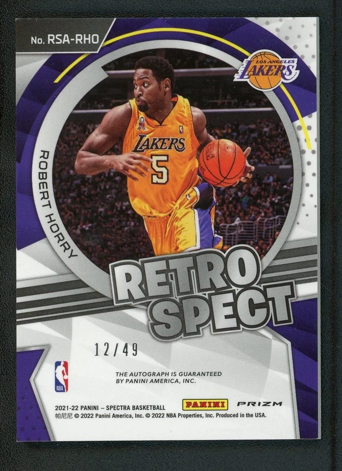 2021-22 ROBERT HORRY 12/49 auto panini spectra retro spect ice cracked autograph - Image 2 of 2