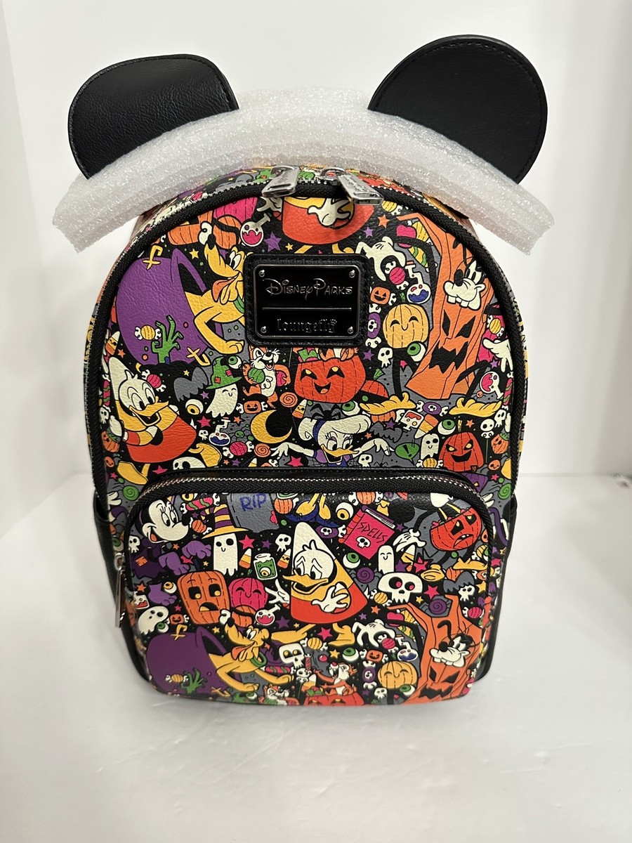 NWT Loungefly Authentic Disney Halloween Backpack Loungefly Disney Mickey Mouse & Friends Halloween Glow-In  main image 2