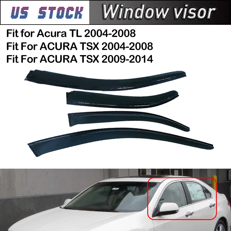 Smoke Window Visors Rain Guard Vent Wind Deflector Shield Fit for Acura TL TSX Foto 4 de 4