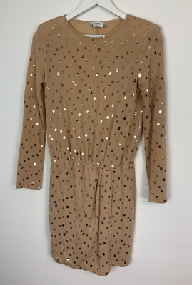 Flounce London Vintage Dress 70s Style Size 6 Sequin Silver Glitter  Homecoming | eBay