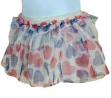 Girl's Layered Tutu Toddler Sz 12M White Glitter Tulle Skirt with Attached Brief