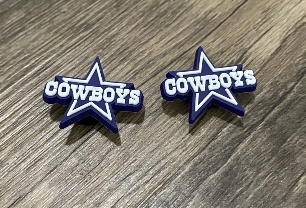 CROCS, Accessories, Dallas Cowboys Croc Jibbitz W Blue White Heart  Rhinestone 4pcs Free