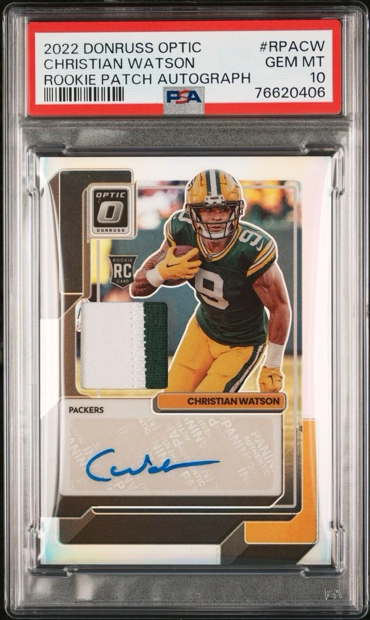 Christian Watson Panini Donruss Optic Rookie Patch Autographs #RPACW Base