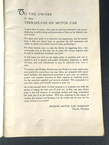 Original 1934 Hudson Terraplane Owners Manual W Insert Still Attached - Picture 4 of 16