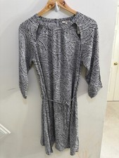 LA Made Women's Long Sleeve Striped Black White Mini Dress Size S New