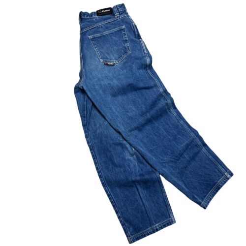 Vintage 90s Y2k Fubu Jeans Baggy Grunge Loose Denim Hiphop Blau Herren 36x32