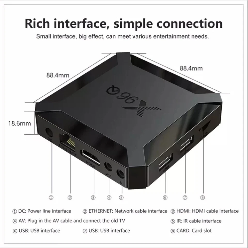 Boitier box smart TV X96Q Android  wifi 4K ultra HD 1Go/8Go  - Photo 3/4