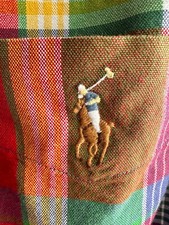 Polo Ralph Lauren MEN'S POLO Shirt S MEDIUM M PLAID OXFORD SS CLASSIC FIT new