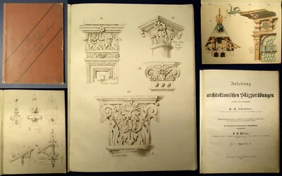 Schaefer Anleitung zu architektonischen Skizzierübungen 1897 selten 1892 js - Bild 1 von 4