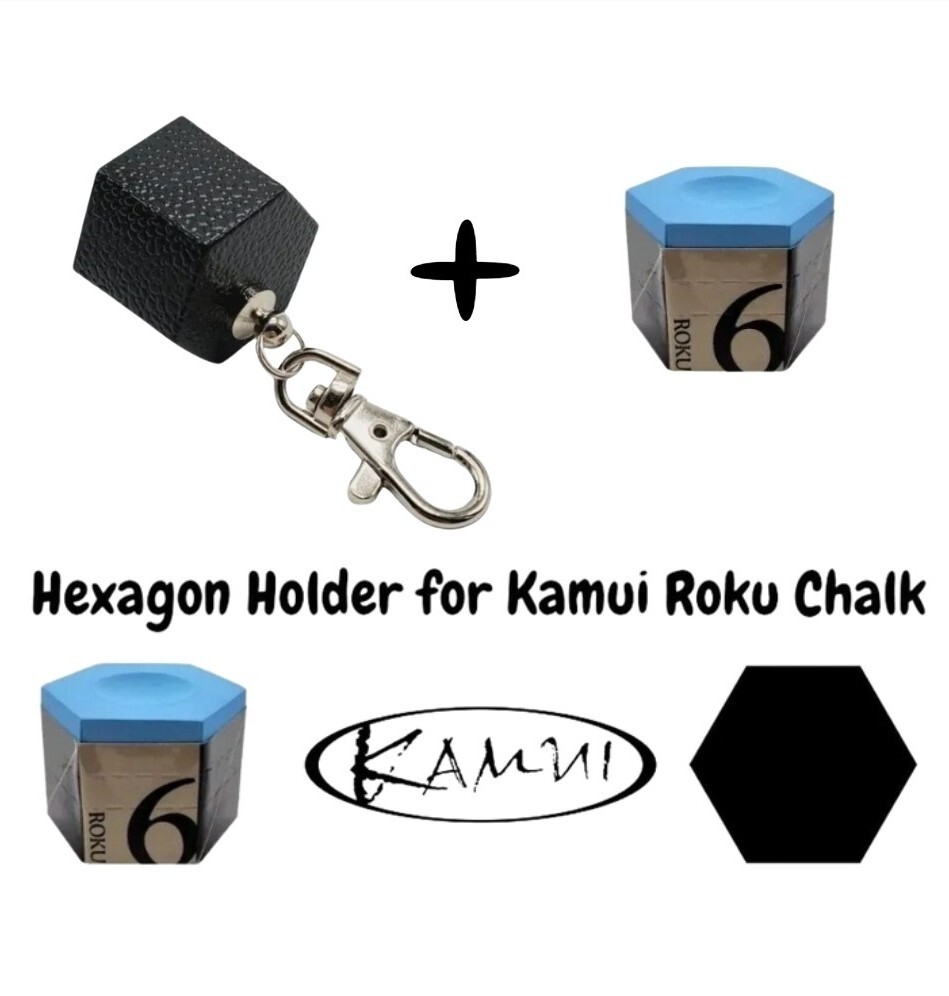 Hexagon Clip On Chalk Holder & Kamui Roku Chalk Billiards Gifts Pool