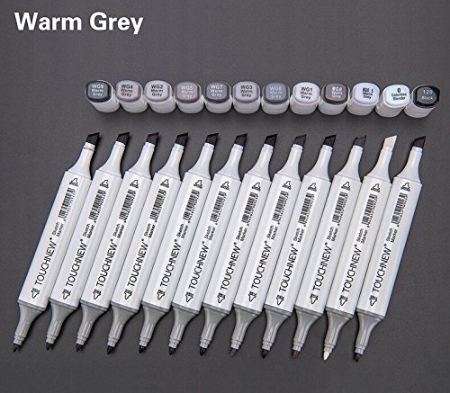 12 Color Cool Gray Marker Warm Gray Marker Set Dual Tips Alcohol Based Art Ma...