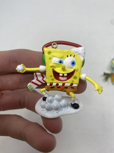 2003 Spongebob Christmas Snowball Ornaments , With Patrick, & Squidward. RARE - Picture 6 of 11