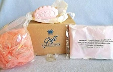 2 NEW in BOX Avon TRIO BATH SETS INFLATABLE PILLOW. BODY SPONGE & 3 oz. SOAP