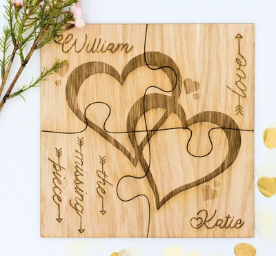 personalised wooden puzzle set