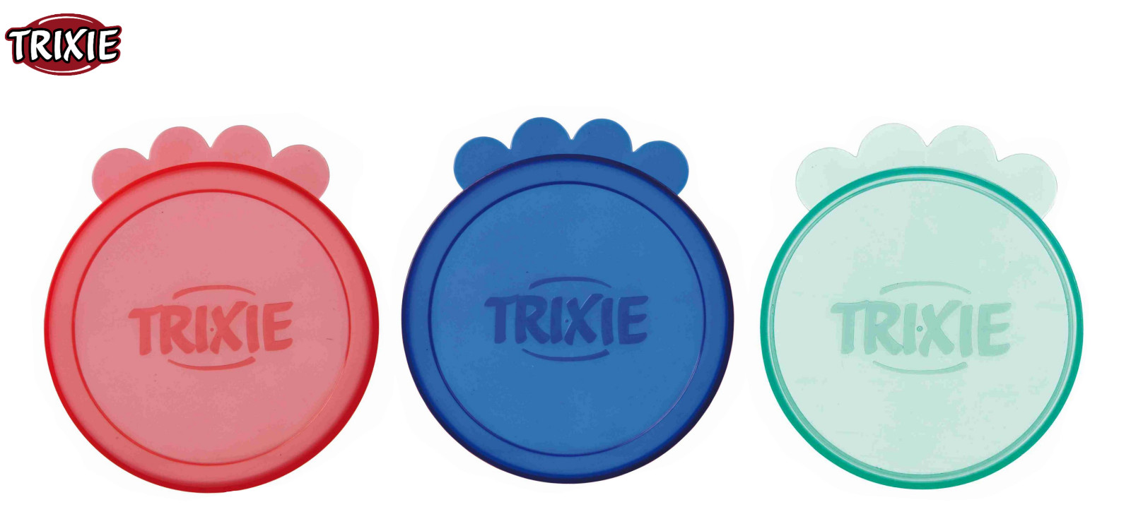 TRIXIE PLASTIC CAN LIDS PET DOG CAT FOOD CANS KEEPS TINNED FOOD FRESH 3PCS 7.6CM
