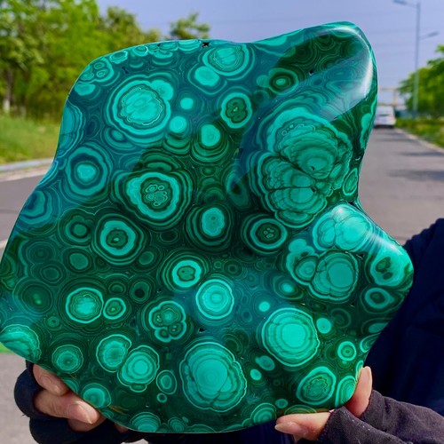 5.92LB Natural glossy Malachite transparent cluster rough mineral sample - 第 2/23 張圖片