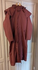 Cotton Traders Ladies Spice 50" Long Raincoat With Hood & Cape, Size Small 42"