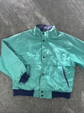 Vintage Pacific Trail Windbreaker Jacket Men  s Large Full Zip Snap Teal Blue