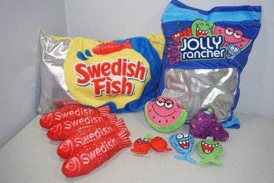 Jolly Rancher & Swedish Fish Plush Candy Bags with Stuffed Toys Lot