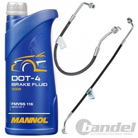 2Xbremsschlauch VORDERACHSE+1L Mannol DOT 4 Passend FüR Ford Transit T_ E_